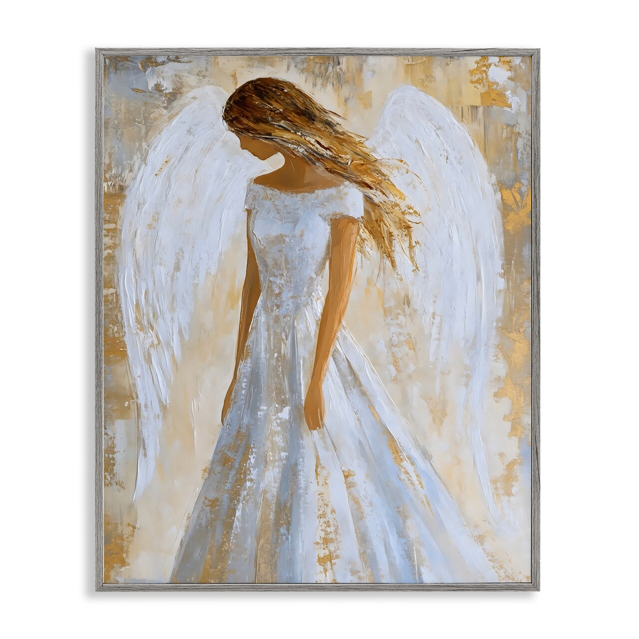 Stupell Industries Holy Angel In White Framed Giclee, design by Franklyn Gregory